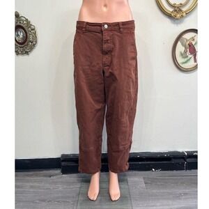 Everlane The Utility Barrel Pants Rosewood Rust Brown High Rise Size 12